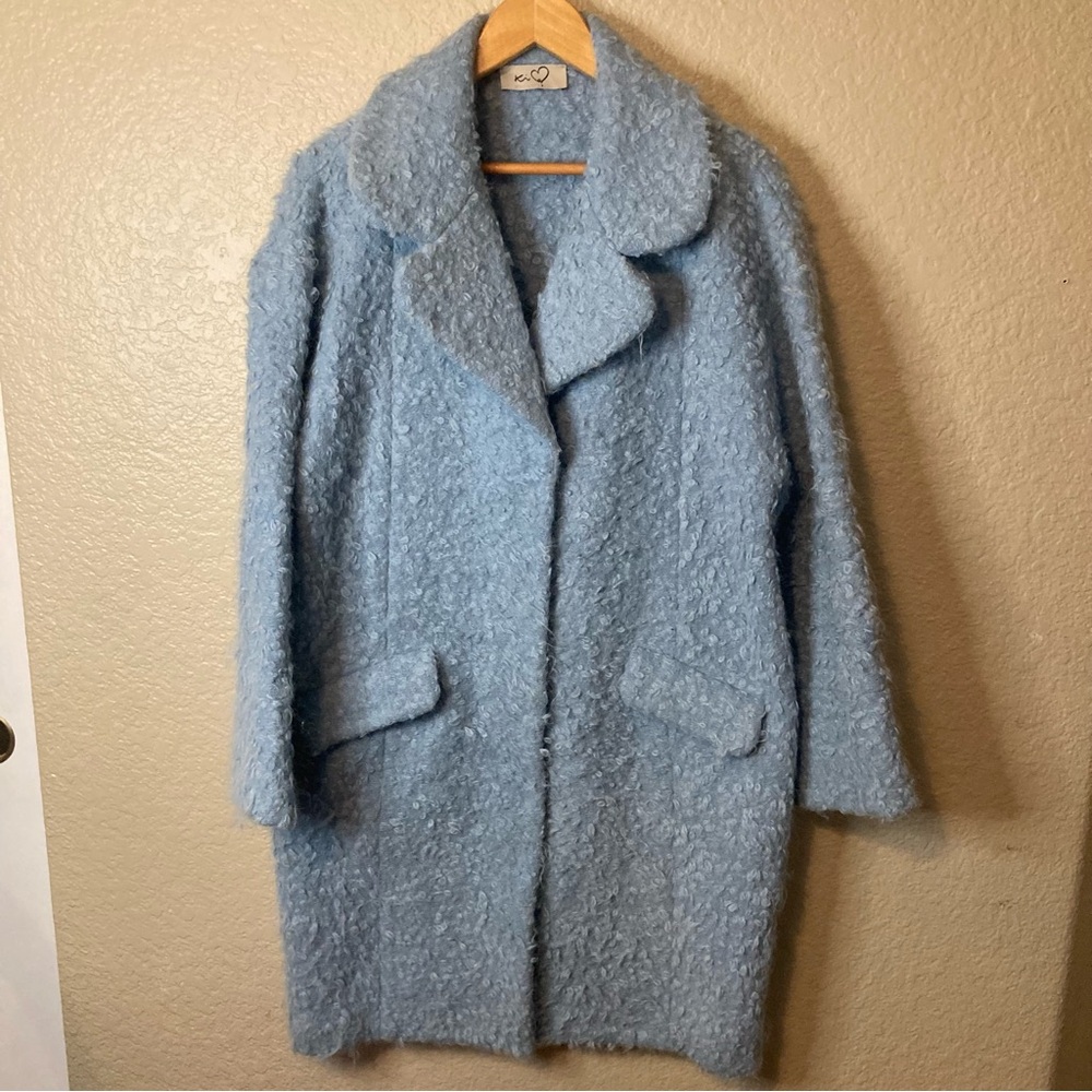 Ki Blue Teddy Textured Alpaca & Virgin Wool Overcoat Luxury Capsules Wardrobe 10